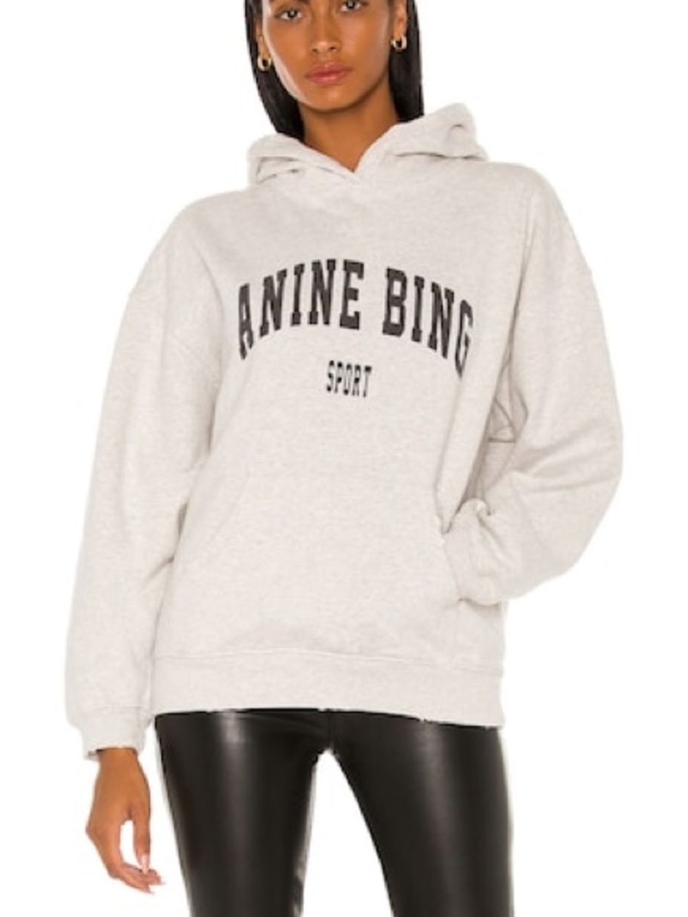 Anine Bing Sport Harvey Sweatshirt in Heather Grey NWT